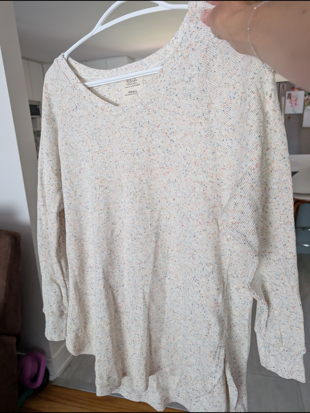 Blondie Apparel Confetti Willow Waffle Knit Sweater S